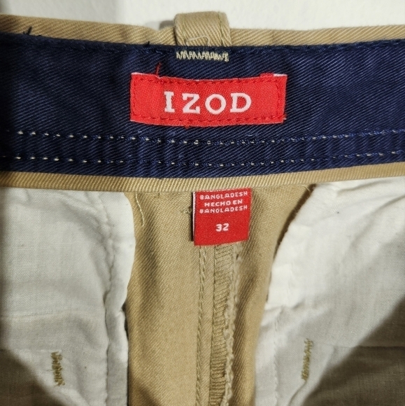Izod Khaki Shorts Mens 32 - Picture 3 of 8